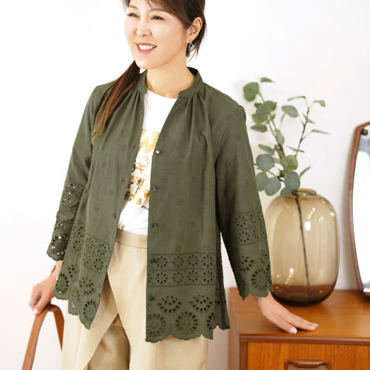 JEWEL MORRY’S コットン100% スカラップ刺繍ブラウス