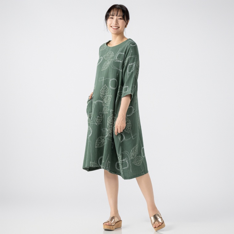 HELA ステッチプリントワンピース