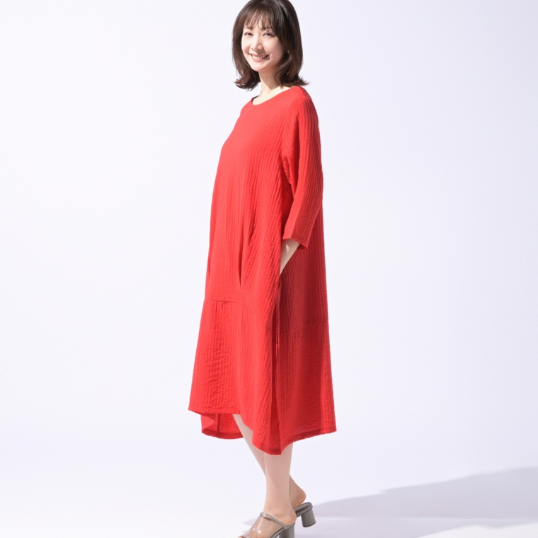 HELA シアサッカーバルーンワンピース