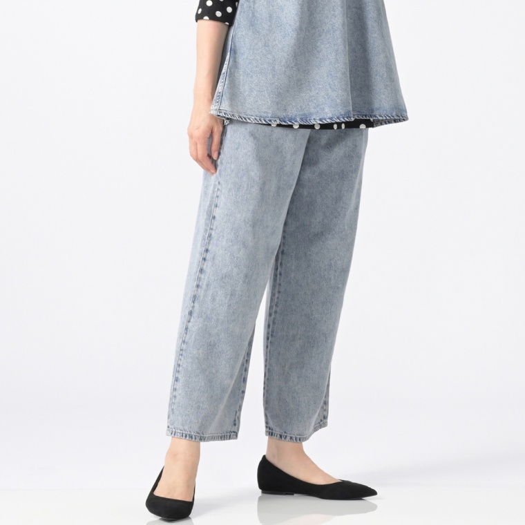 Coeur sucre 選べる股下デニムタックワイドパンツ