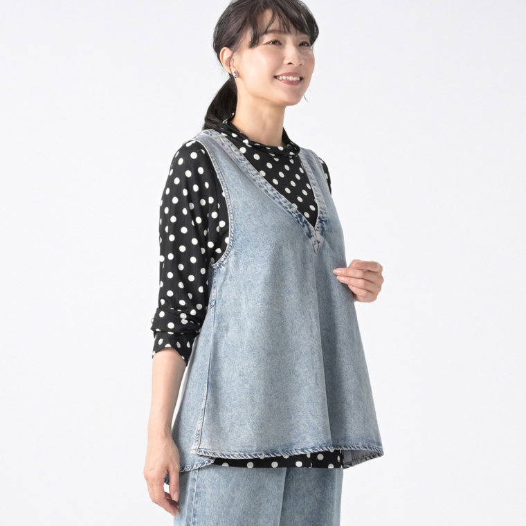 Coeur sucre しなやかデニム チュニックベスト
