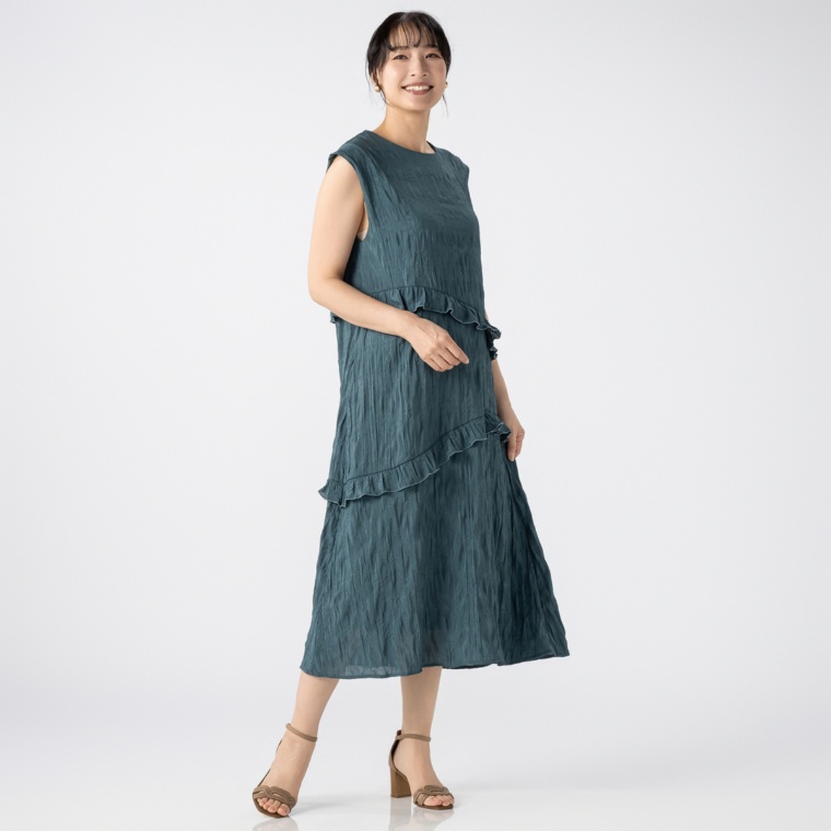 anatelier ランダムプリーツ ティアードワンピース