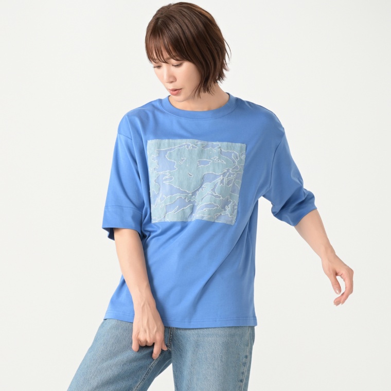 UNILOA3C オパールデニムパッチプルオーバー