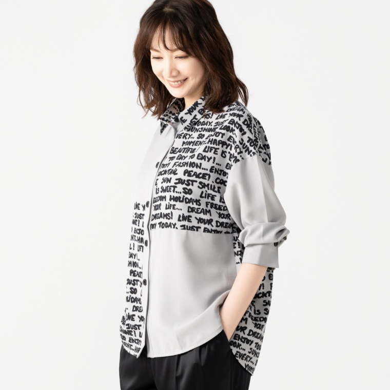 day to day ハッピーワードプリントシャツ