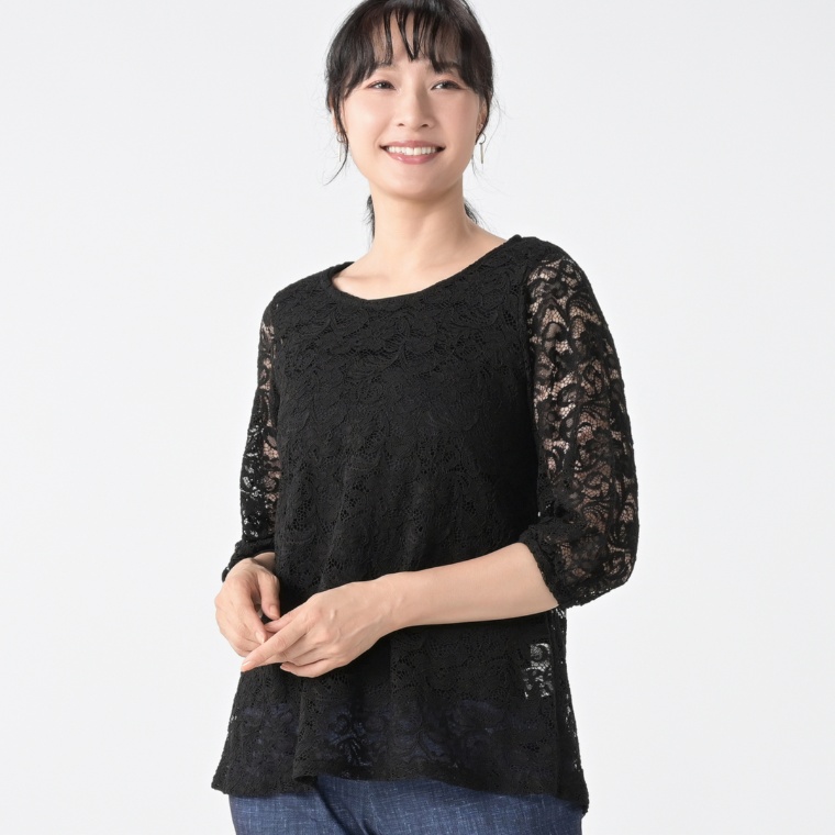 タカシマヤスタイルプリュ インナー付レースプルオーバー