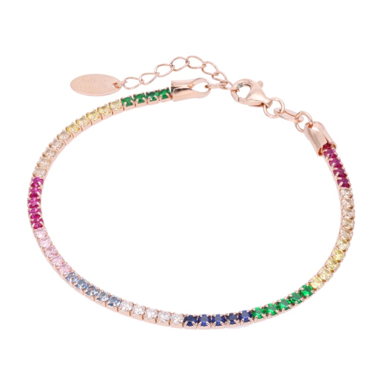 エイメン シルバー925 マルチカラーテニスブレスレット