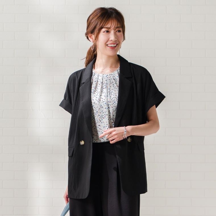 CARRIERE 便利なショートスリーブジャケット