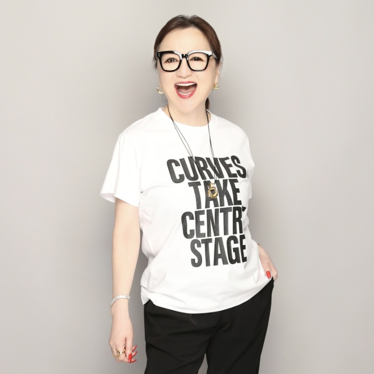 Anne Coquine グリッタープリント半袖Tシャツ