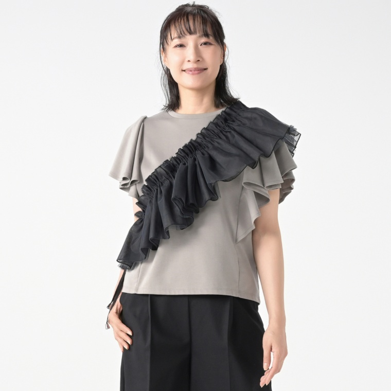 Anne Coquine ソフトチュールギャザーマルチウェイフリルサッシュ