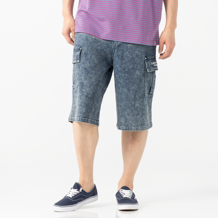 PERSONSBOY ヴィンテージウォッシュサマーデニムハーフパンツ