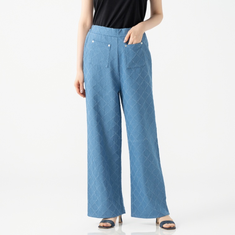 MISA Luxe 格子柄デニムパンツ