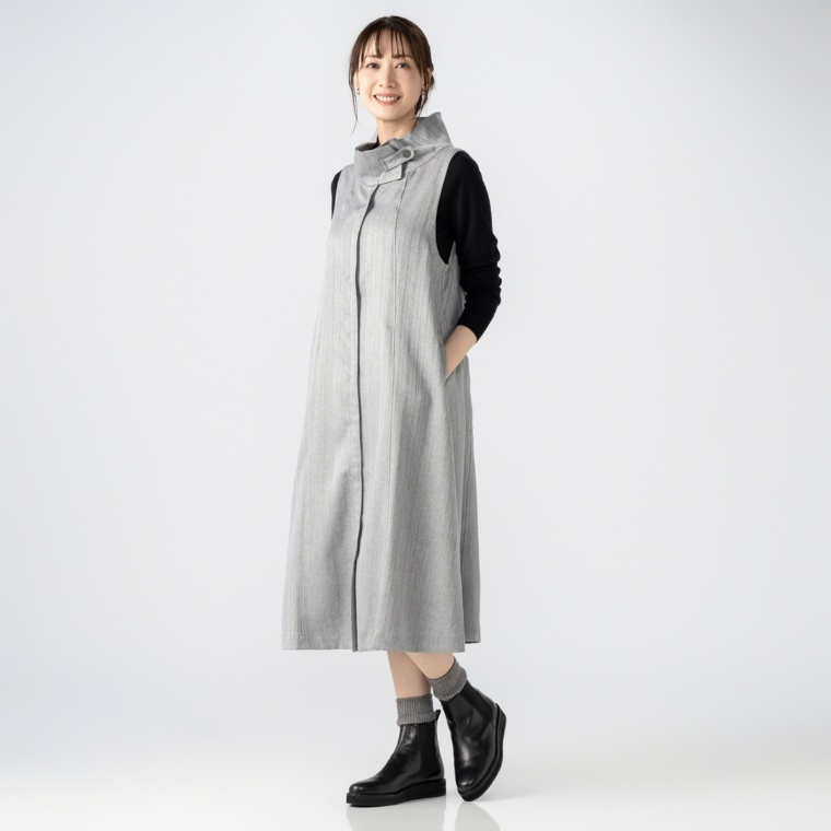 ModdedAnce タブポイントスタンドカラージャンパースカート