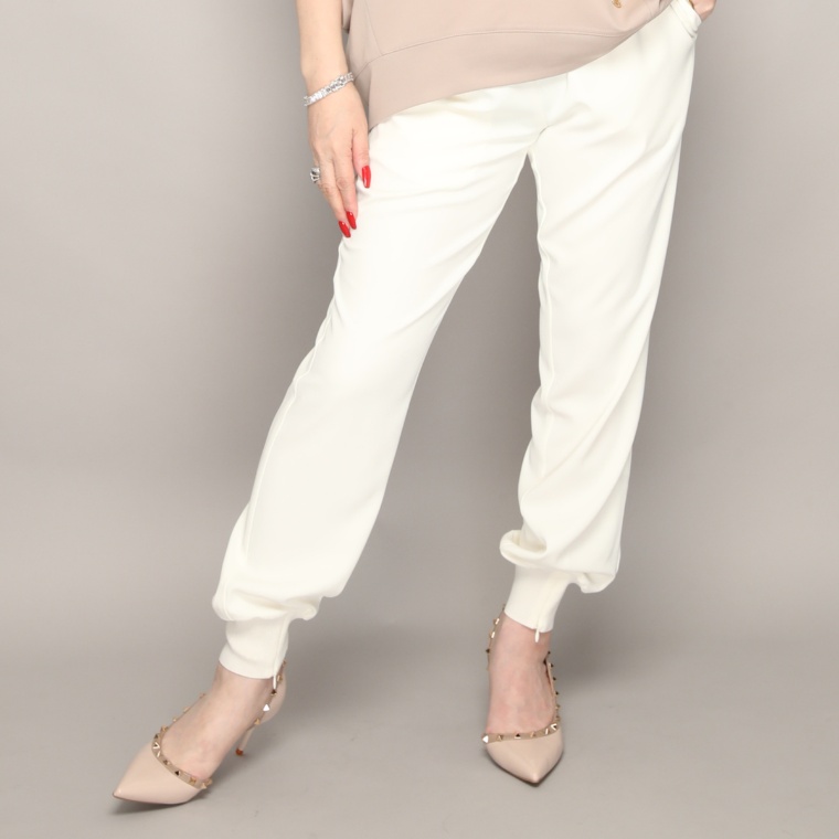 Anne Coquine バックサテンジョーゼットジョガーパンツ