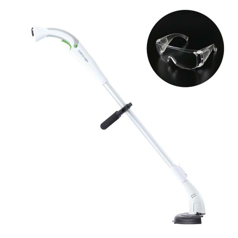 手軽に使える充電式草刈機 軽刈 保護メガネ付