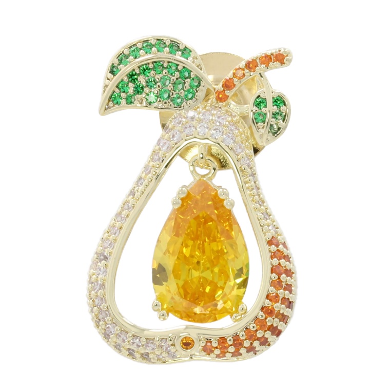 JinkaNezu キュービックジルコニア 洋梨 タックピン