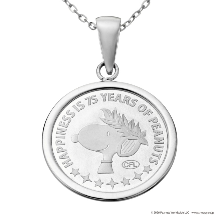 ピーナッツ75th プラチナ スヌーピーメダルペンダント1/25oz