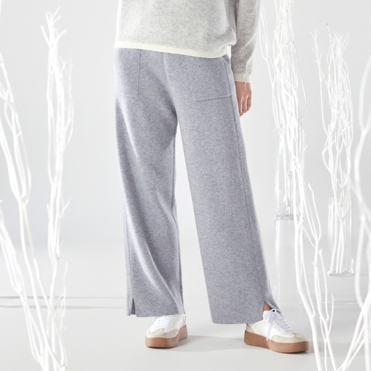 CASHYAGE カシミヤ100%サイドラインパンツ