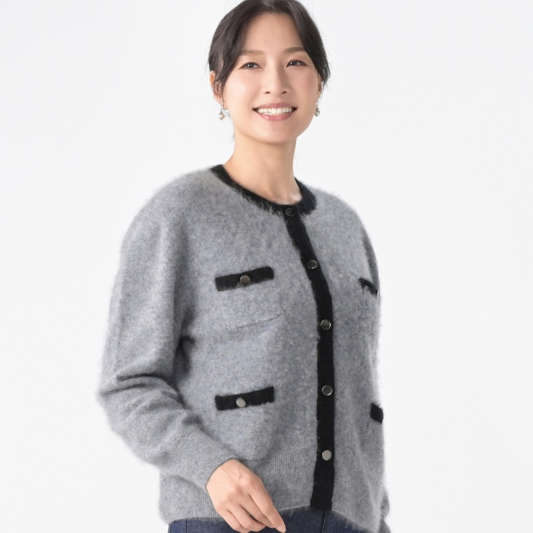 CASHYAGE カシミヤ100%ファー加工カーディガン