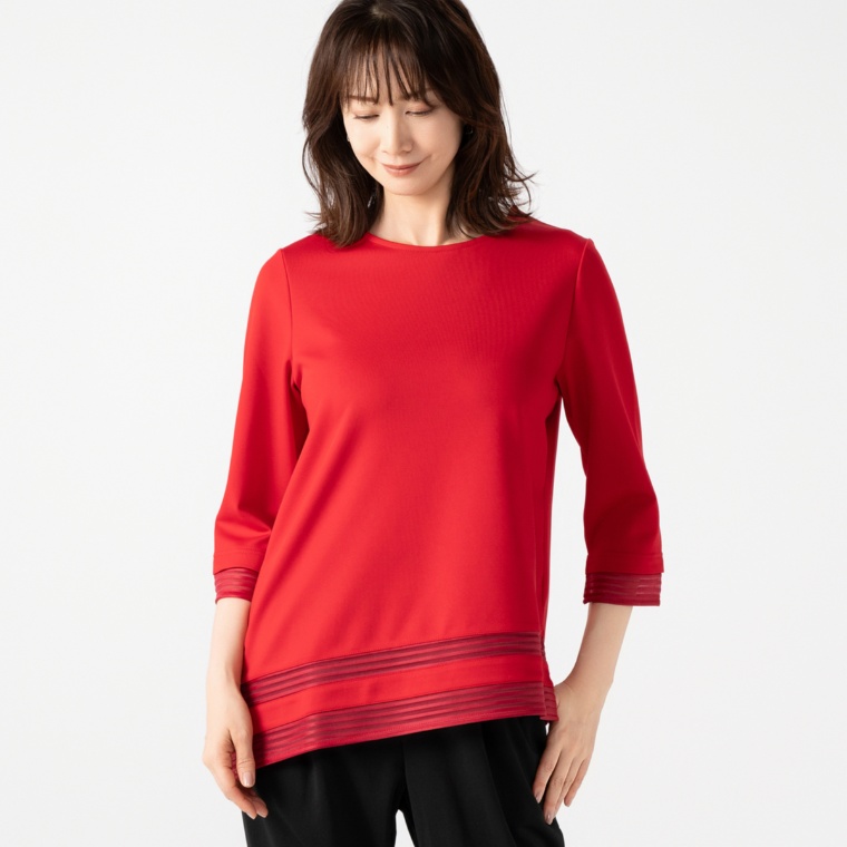 BOUTIQUE JUNKO ボーダーチュールプルオーバー