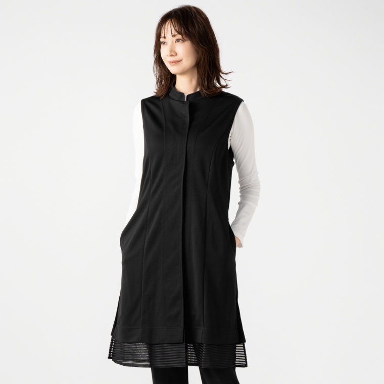 BOUTIQUE JUNKO ボーダーチュールヘムジレ