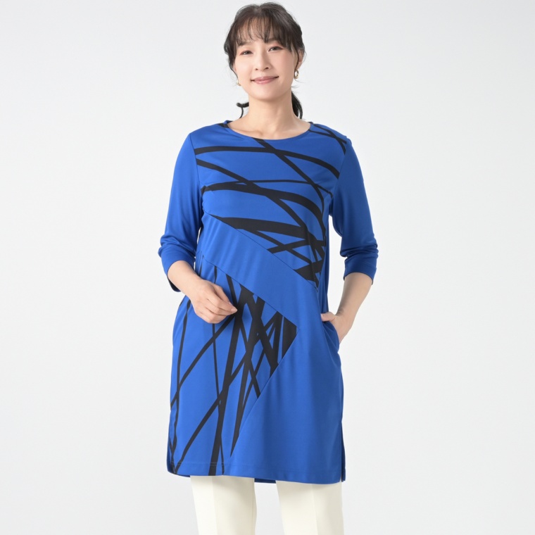 BOUTIQUE JUNKO クロッシングライン切替チュニック