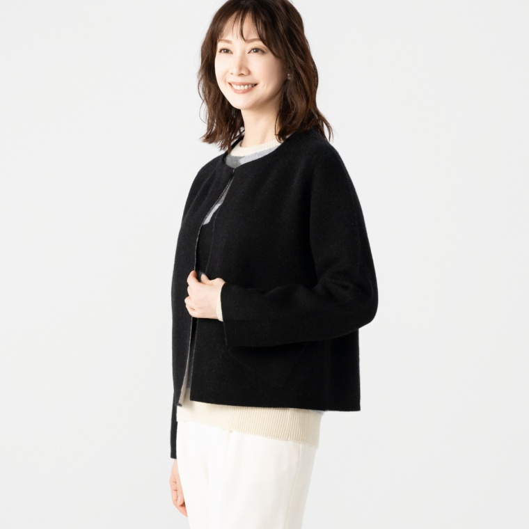 CASHYAGE カシミヤ100% リバーシブルジャケット