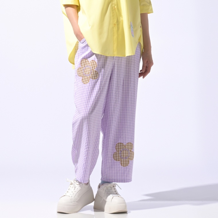 PERSONS リラクシングギンガムチェックパンツ