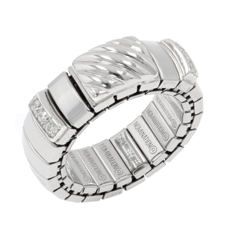 ステンレス CZ テクスチャー ストレッチリング