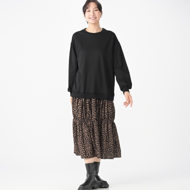 Remite プリントドッキングカットワンピース