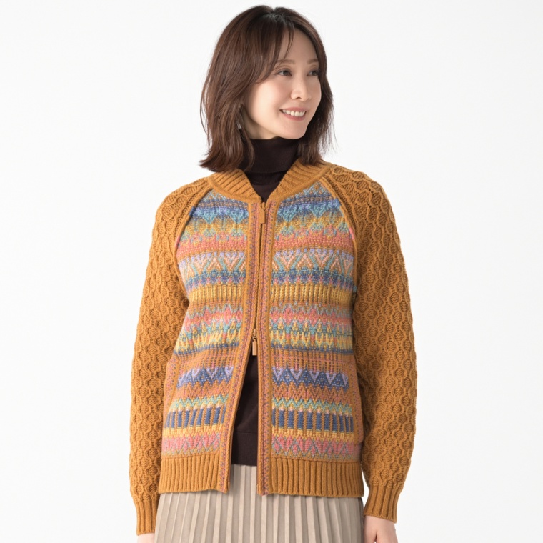 IVKO WOMAN リ ダンディパターン ジップニットブルゾン