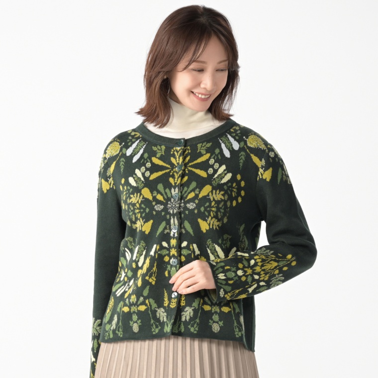 IVKO WOMAN プラントピアパターン ニットカーディガン