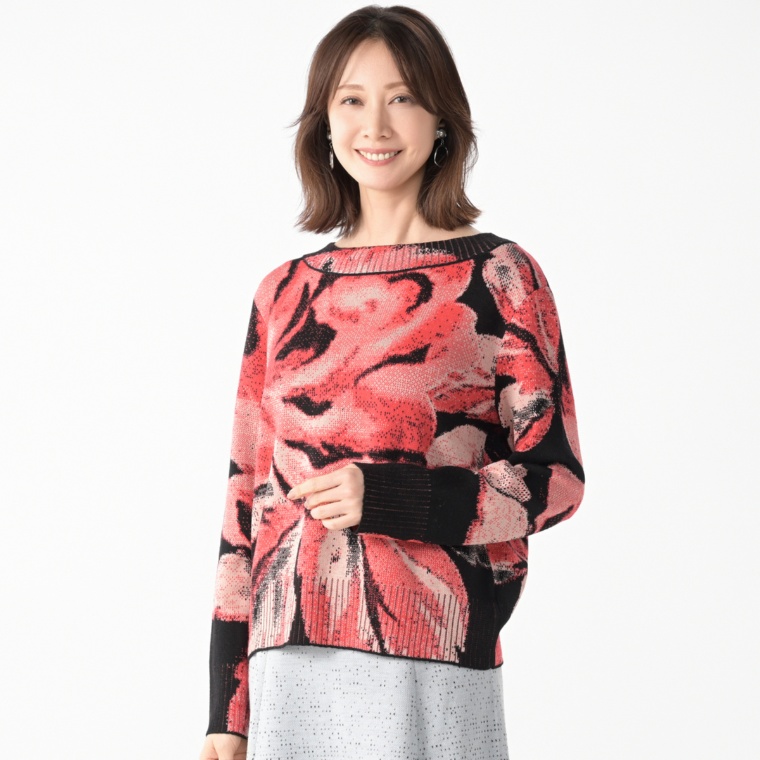 IVKO WOMAN フローラルパターン ニットプルオーバー