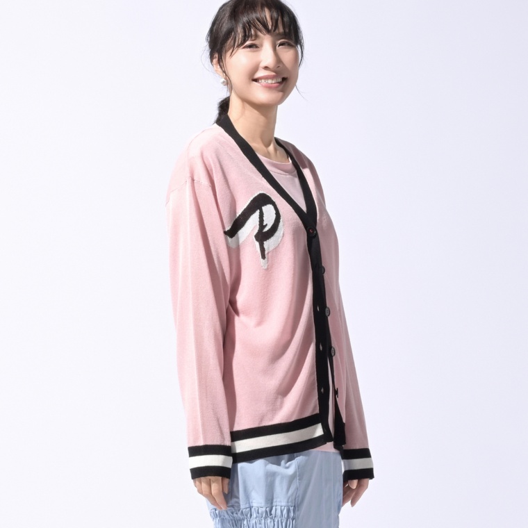 PERSONS シアーニットカーディガン&ノースリーブTシャツセット