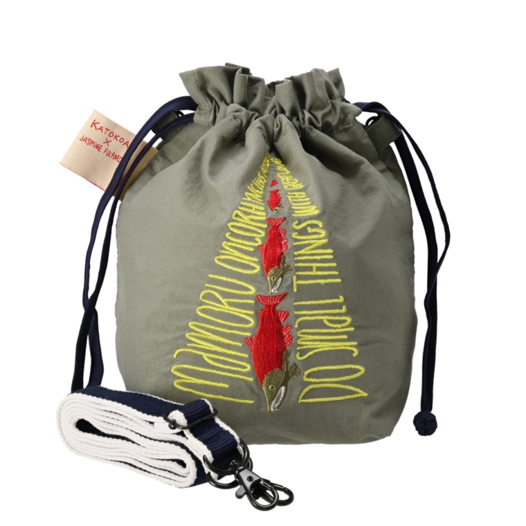 KATOKOA mamoru 巾着ポーチ[ベニザケ]