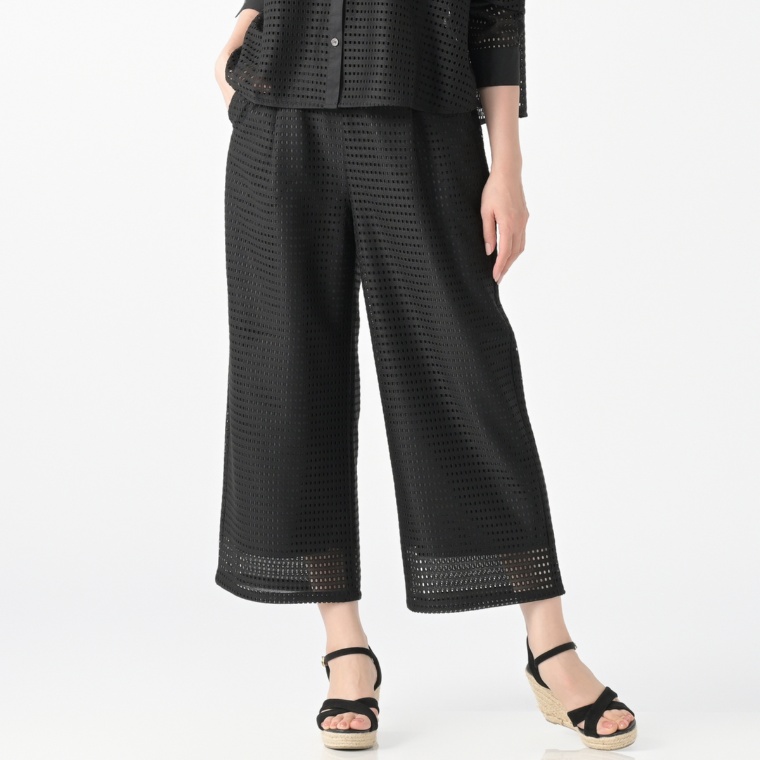 CARRIERE スクエアレースワイドパンツ