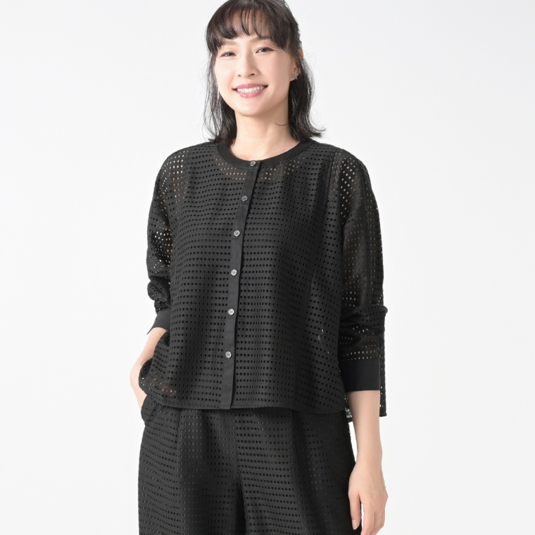 CARRIERE スクエアレースノーカラージャケット