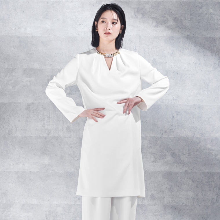 MASAGO 衿タックのワンピース