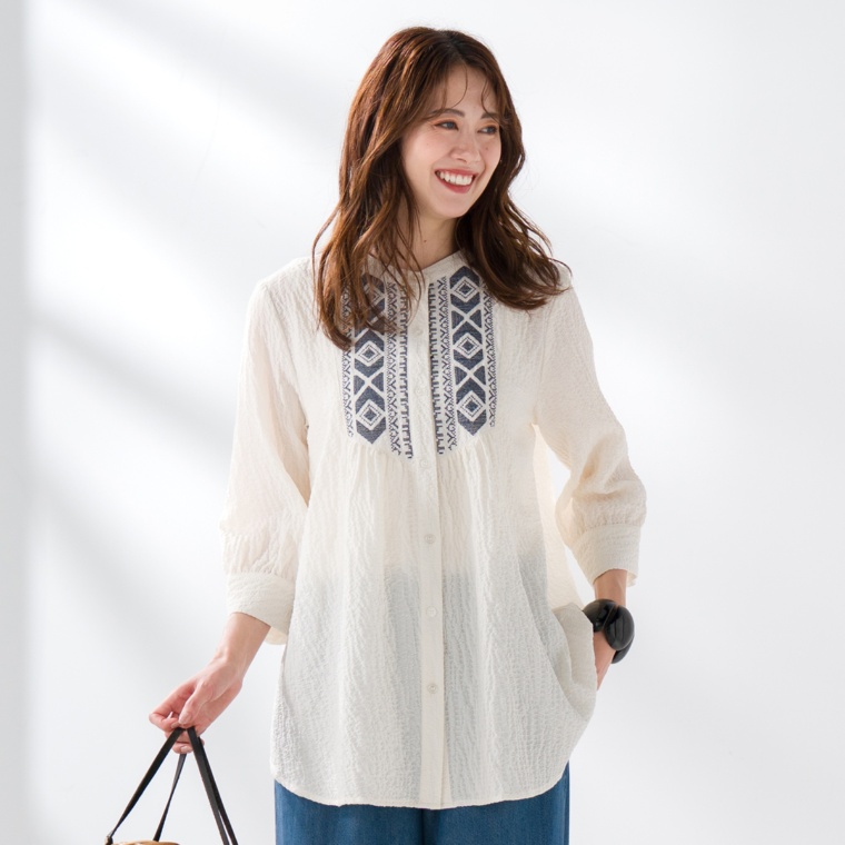 Coeur sucre トライバル刺繍羽織にもなるシャツ