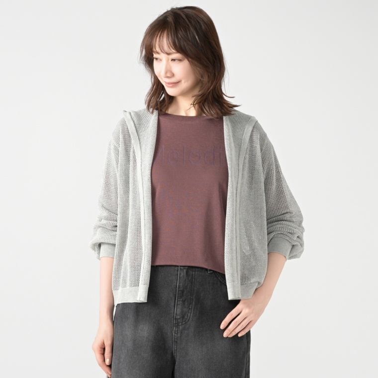 Coeur sucre メッシュニットパーカー