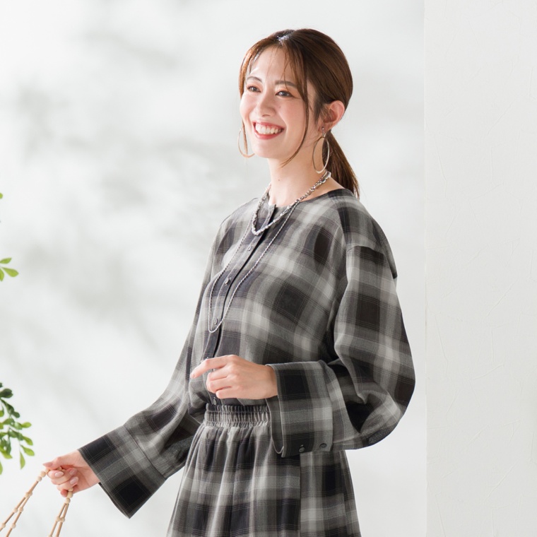 Coeur sucre シアーチェックシャツ