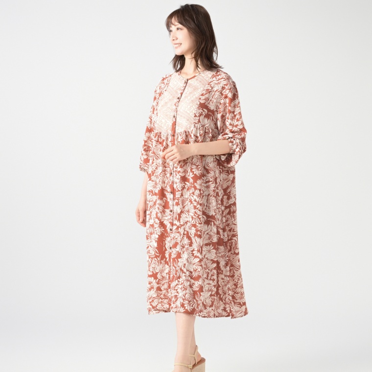 Coeur sucre 大人の総柄プリントワンピース