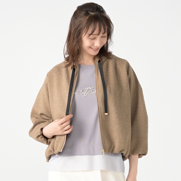 anatelier ラメツイードバルーンブルゾン