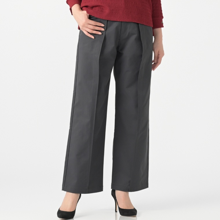 calma 選べる股下 デザインゴムワイドパンツ