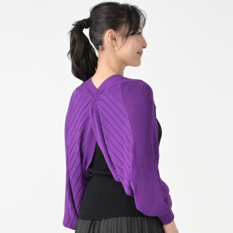 calma バックツイスト ニットボレロ