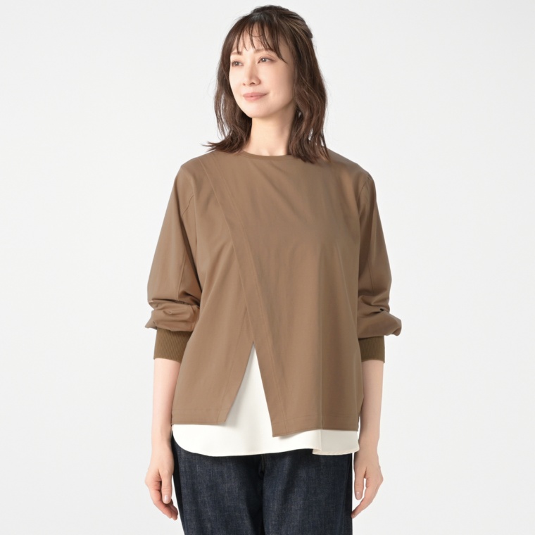 ROHERBE フロントスリット レイヤープルオーバー