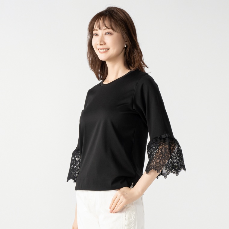 &LOVE 華やか上品が叶う袖レーストップス