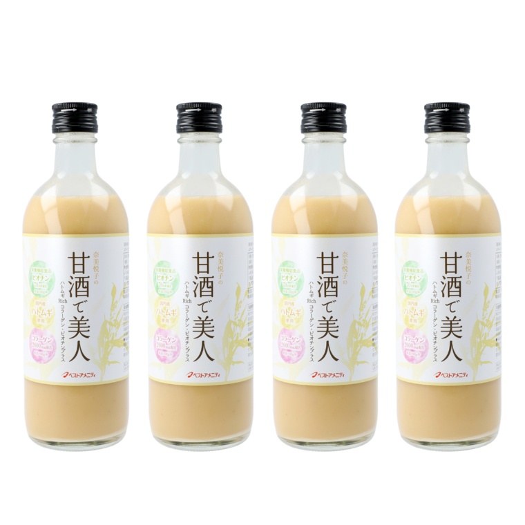 奈美悦子の甘酒ハトムギRichコラーゲン・ビオチン4本