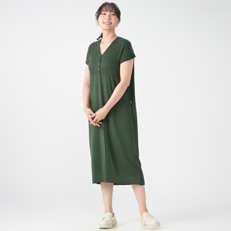 KidsAngel Vネックエレガントニットワンピース