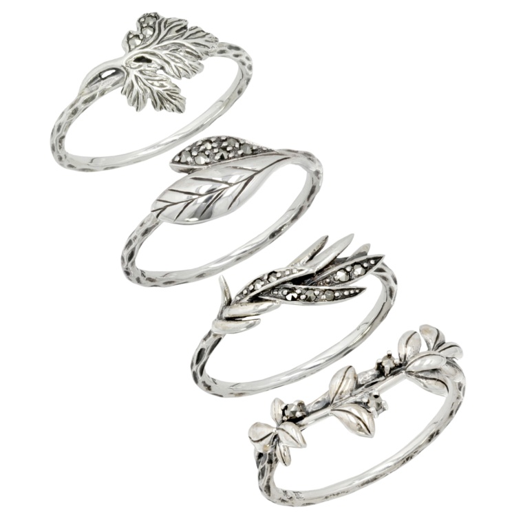 ファトラ シルバー925スカボロフェア4本セットリング