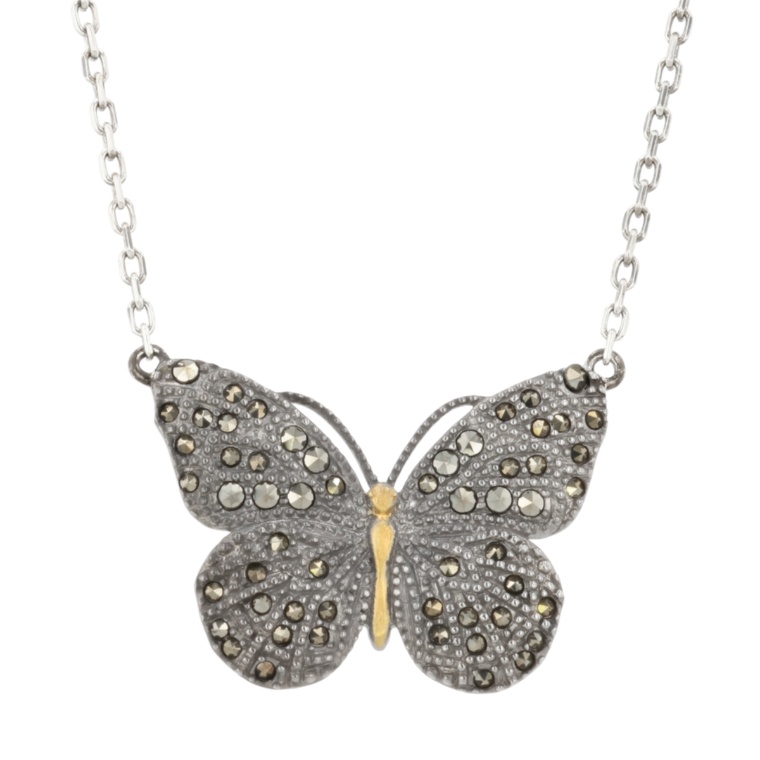 ファトラ シルバー925蝶ネックレス